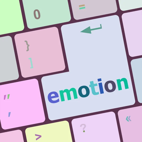 Computer keyboard with emotion key - business concept, raster vector illustration — Wektor stockowy