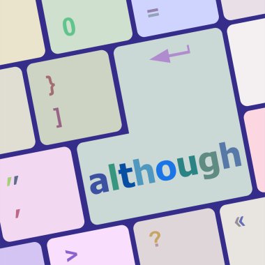 Computer keyboard button with altrough word on it vector illustration