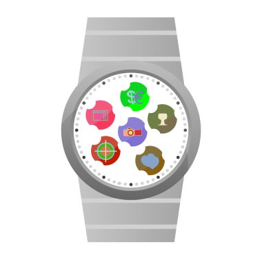 Vektör popüler akıllı izle beyaz izole simgeler