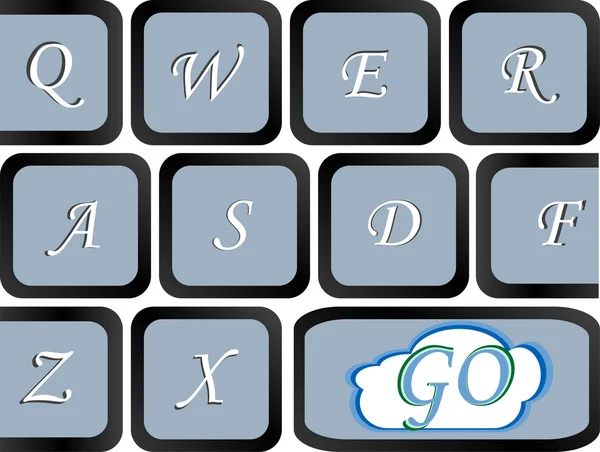 Button on the computer keyboard which go write — Stock Vector