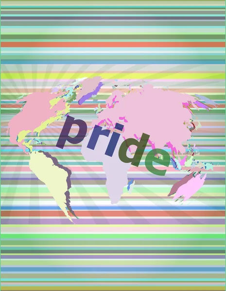 The word pride on business digital screen vector illustration — Stock Vector