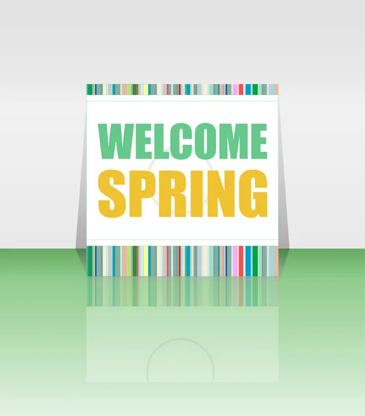 Bienvenue carte de vacances de printemps. Bienvenue Spring Vector. Bienvenue arrière-plan printemps. Graphiques des vacances de printemps. Bienvenue Spring Art. Dessin de vacances de printemps — Image vectorielle