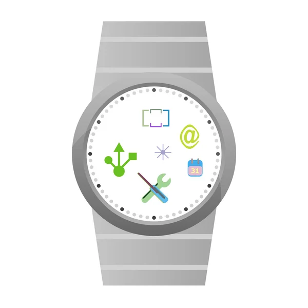 Vector Smart Watch Iconos aislados en blanco — Archivo Imágenes Vectoriales