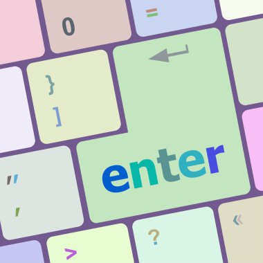 enter button on computer pc keyboard key vector illustration