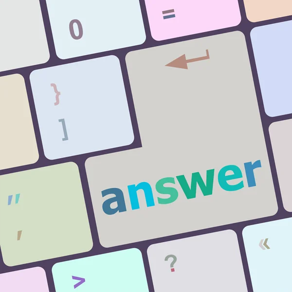 Answer button on the computer keyboard key vector illustration — 图库矢量图片