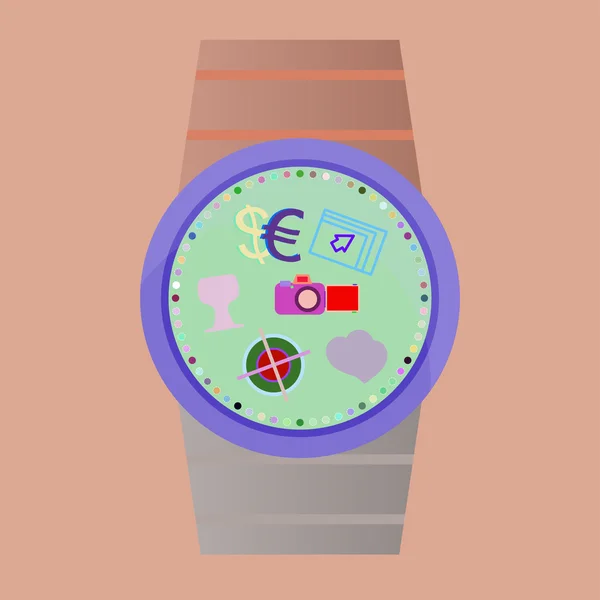 Vettoriale popolare icone Smart Watch — Vettoriale Stock