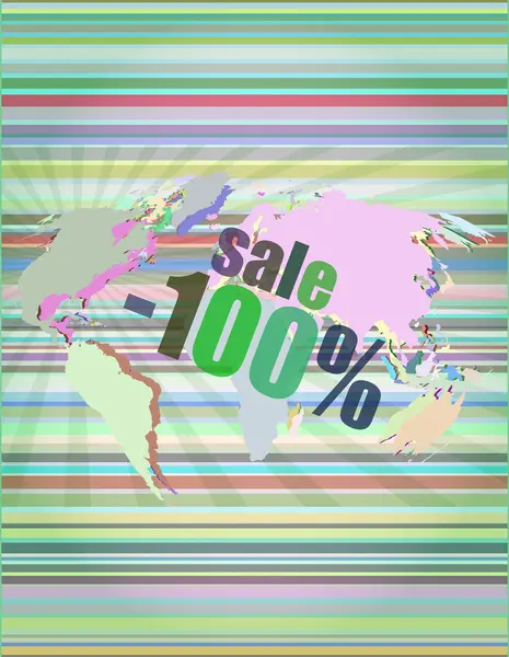 Sale percentage on business digital touch screen vector illustration — Stok Vektör