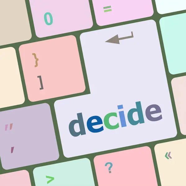 Decide button on computer pc keyboard key vector illustration — ストックベクタ