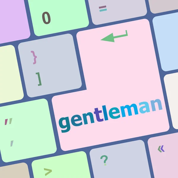 Gentleman bouton sur ordinateur pc clavier touche vectoriel illustration — Image vectorielle