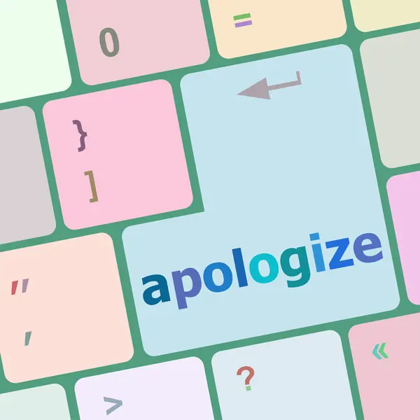 Keyboard keys with enter button, apologize word on it vector illustration — 图库矢量图片