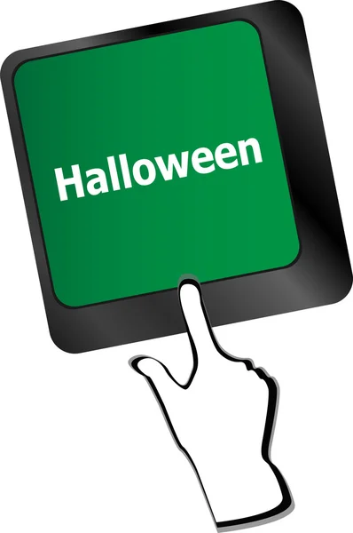 Chave de Halloween em teclas de teclado de computador isoladas — Vetor de Stock