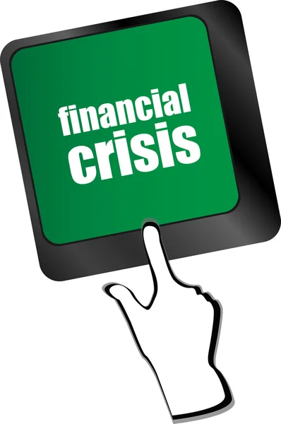 Chiave di crisi finanziaria mostrando concetto di assicurazione aziendale, concetto di business — Vettoriale Stock