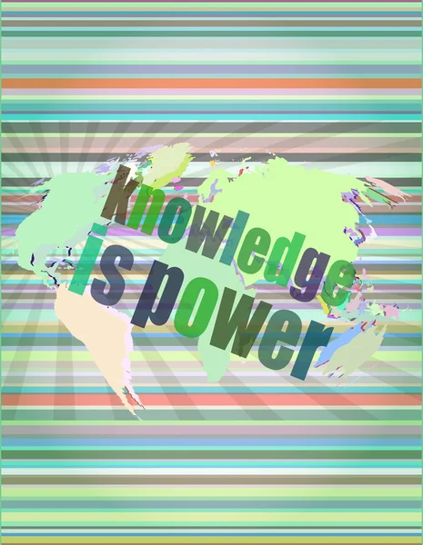 Education and learn concept: words knowledge is power on digital screen vector illustration — Stockový vektor