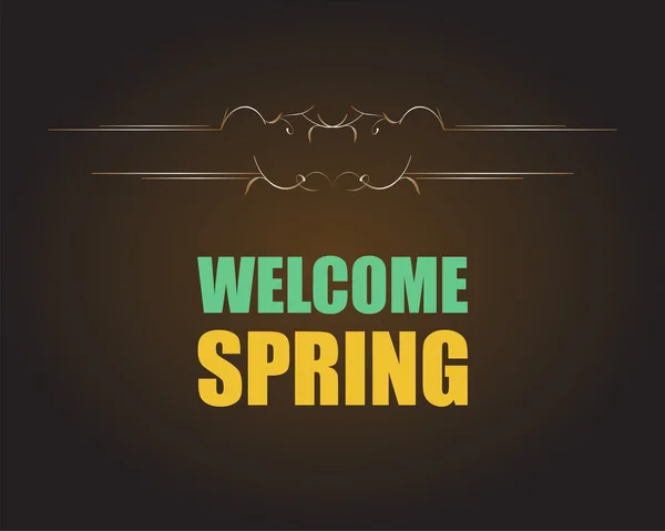 Welcome Spring Holiday Card. Bienvenido Spring Vector. Bienvenida Primavera fondo. Gráfico de vacaciones de primavera. Bienvenida Spring Art. Dibujo de vacaciones primavera — Vector de stock