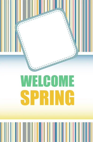 Willkommenskarte für den Frühling. willkommener Frühjahrsvektor. Liebe Hintergrund. Frühlingsferiengrafik. Willkommenskunst im Frühling. Frühlingsferien-Ziehung — Stockvektor