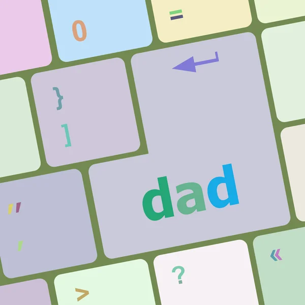 Papa bericht op een witte computer toetsenbord vectorillustratie — Stockvector