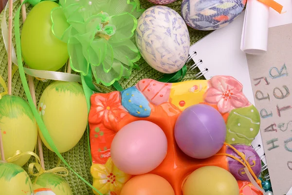 Invitation card with easter eggs — Stock Photo, Image