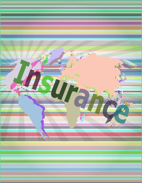 The word insurance on digital screen, business concept vector illustration — Wektor stockowy