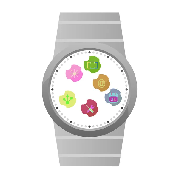 Vector Smart Watch Icone isolate su bianco — Vettoriale Stock