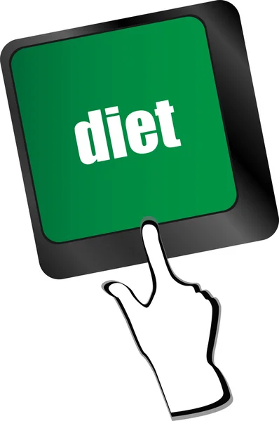 电脑键盘上的健康饮食按钮 — 图库矢量图片