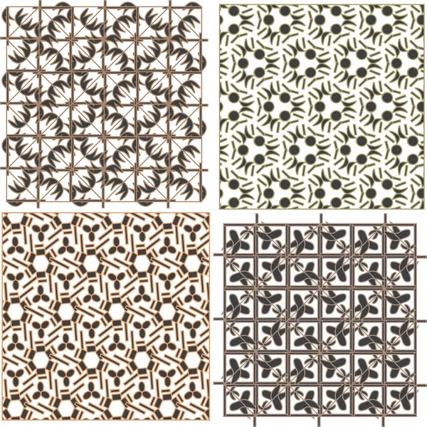 Set of stylish seamless geometrical backgrounds pattern. vector — Stock Vector