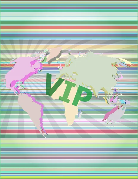 Woorden van vip op digitale scherm, business concept vectorillustratie — Stockvector