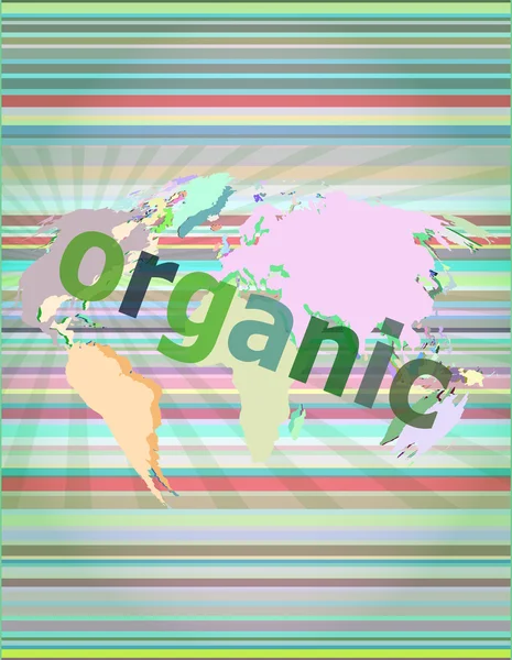 Marketing concept: words organic marketing on digital screen vector illustration — Stock Vector