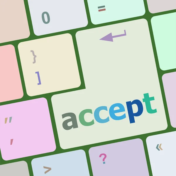 Acceptera på computern klaviatur nyckel anger du knappen vektor illustration — Stock vektor
