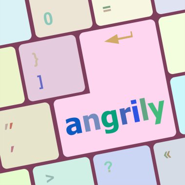 öfkeyle Modern bilgisayar klavye anahtar vektör çizim düğmesini