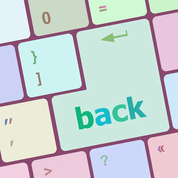 Tastatur mit hinterem Text auf Tasten-Vektor-Illustration — Stockvektor