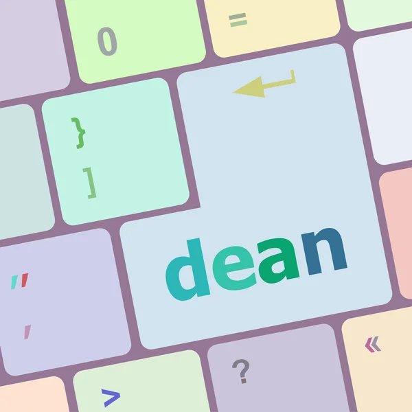 Dean palavra no computador pc teclado chave vetor ilustração — Vetor de Stock