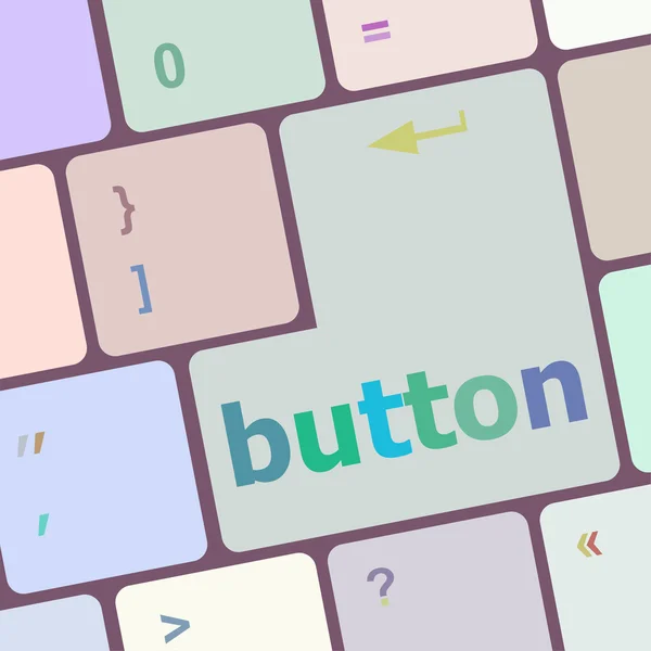 Button word on computer keyboard key vector illustration — Stock Vector