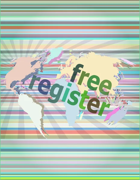 Digital background with free registration word. global internet concept vector illustration — Stock Vector