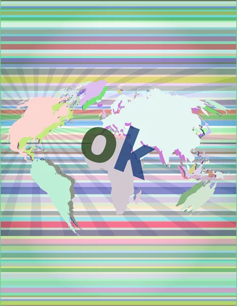[ok] を-社会的概念ベクトル図のデジタル タッチ スクリーン上のテキスト — ストックベクタ