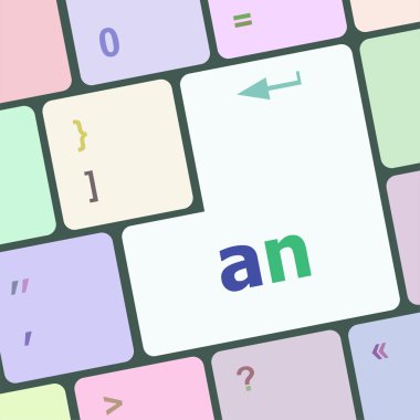 Klavye ile beyaz Enter düğmesine, bir söz vektör çizim