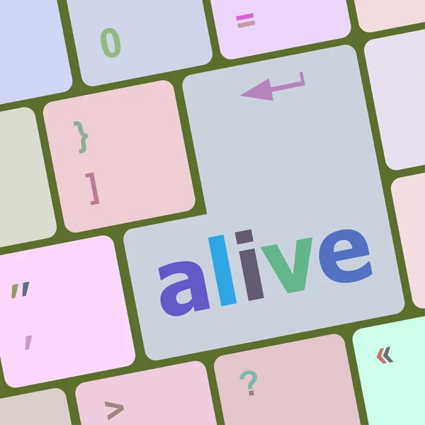 Alive text på bärbar dator tangentbord nyckelknappen vektor illustration — Stock vektor