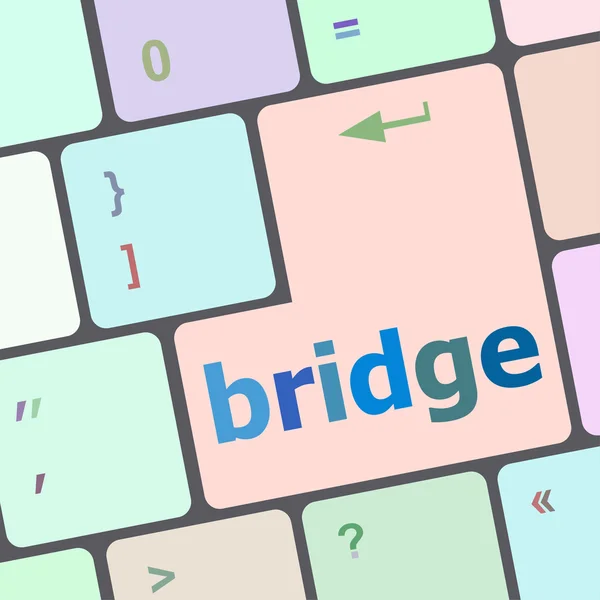 Bridge-Wort auf Computer-Tastatur-Tasten-Vektor-Abbildung — Stockvektor