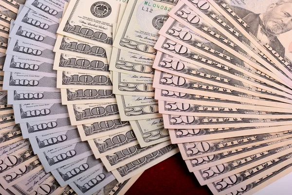 Många dollar Förenta staterna som en dollar, amerikanska pengar dollar bakgrund — Stockfoto