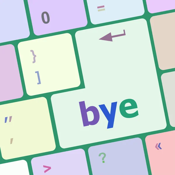 Adiós Palabra clave de la computadora en la ilustración del vector de teclas de teclado — Vector de stock