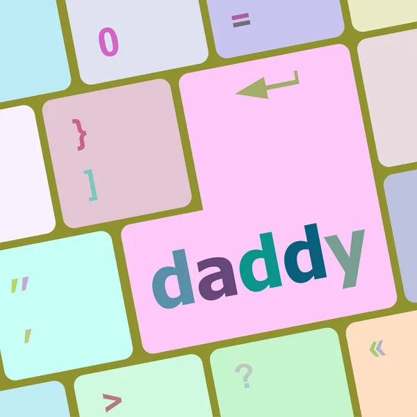Mensaje de papá en una ilustración de vectores de teclado de computadora blanca — Vector de stock