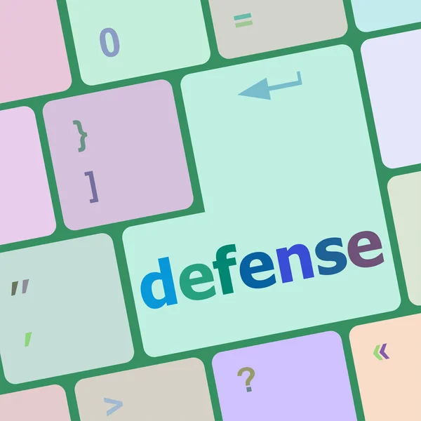 Computer-Tastatur-Tasten mit Word Defense Vektor Illustration — Stockvektor