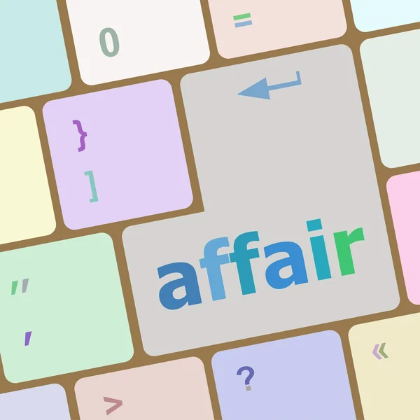 Computer keyboard keys, affair word vector illustration — Stock Vector