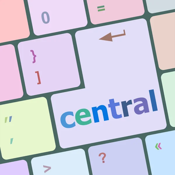 Touche centrale sur ordinateur pc clavier touche vectorielle illustration — Image vectorielle