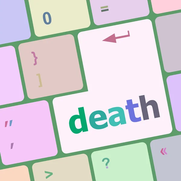 Mot de la mort sur la touche clavier, ordinateur portable illustration vectorielle de bouton — Image vectorielle