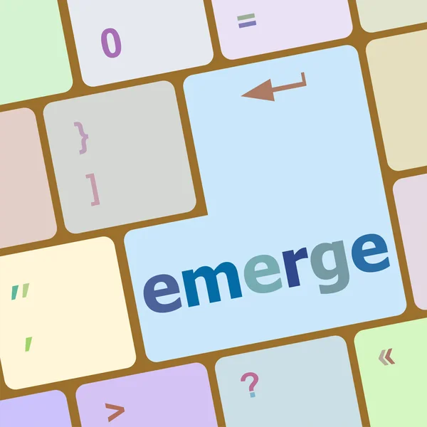 Emerge word на клавиатуре, векторная иллюстрация кнопки ноутбука — стоковый вектор
