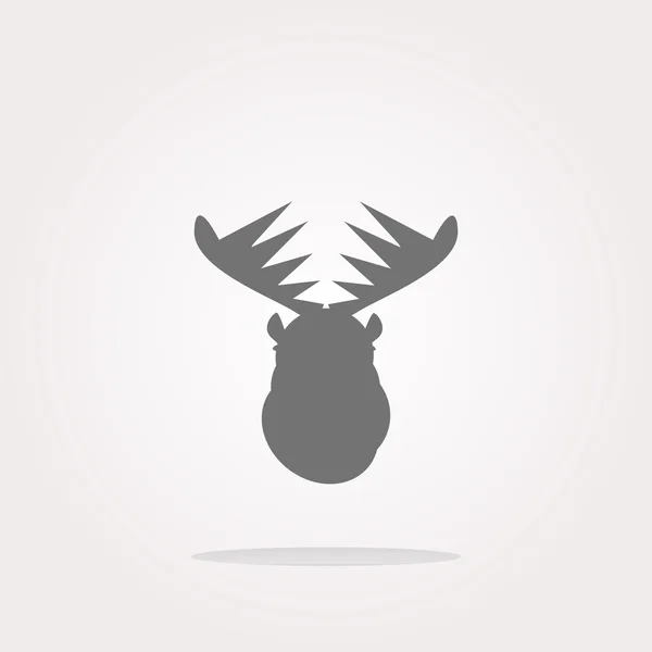 Vector Deer head on web icon button isolated on white. Web Icon Art. Graphic Icon Drawing — Stock Vector