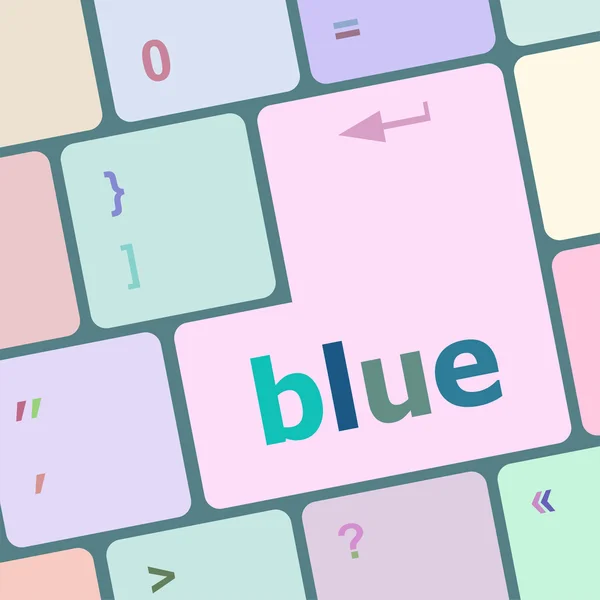 Touche bleue sur ordinateur pc clavier illustration vectorielle clé — Image vectorielle