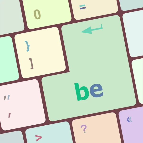 Être mot sur clavier, ordinateur portable bouton vecteur illustration — Image vectorielle