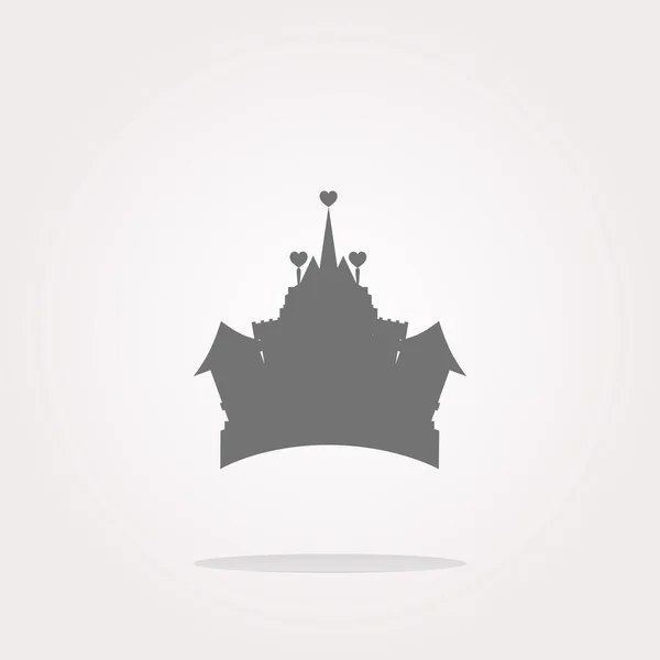 Vetor medieval castelo real botão ícone web isolado. Web Icon Art. Desenho Ícone Gráfico — Vetor de Stock