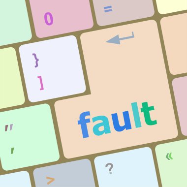 bilgisayar pc klavye anahtar vektör çizim hata düğmesini